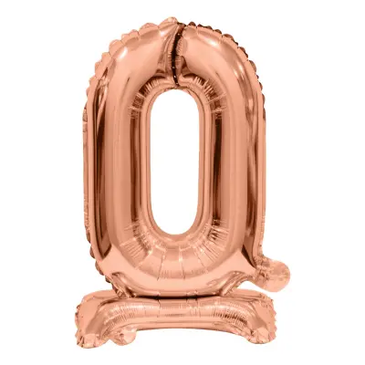 Sifferballong Mini på Ställning Roséguld - Siffra 0