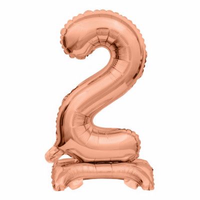 Sifferballong Mini på Ställning Roséguld - Siffra 2