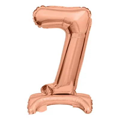 Sifferballong Mini på Ställning Roséguld - Siffra 7