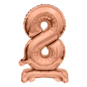 Sifferballong Mini på Ställning Roséguld - Siffra 8