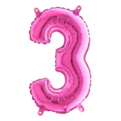 Sifferballong Mini Rosa Metallic - Siffra 3