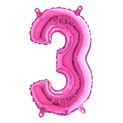 Sifferballong Mini Rosa Metallic - Siffra 3