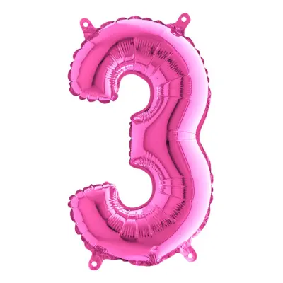 Sifferballong Mini Rosa Metallic - Siffra 3
