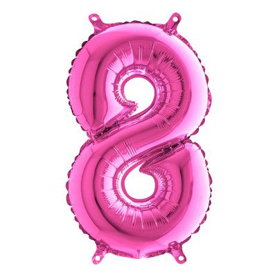 Sifferballong Mini Rosa Metallic - Siffra 8