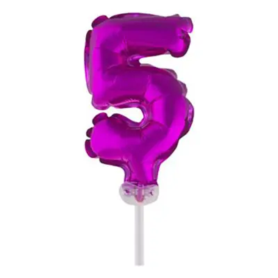 Sifferballong Tårtdekoration Rosa - Siffra 5