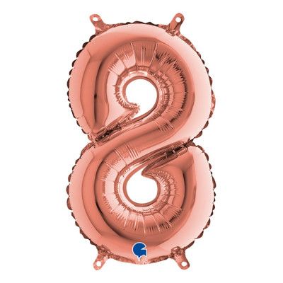 Sifferballong Mini Roséguld Metallic - Siffra 8
