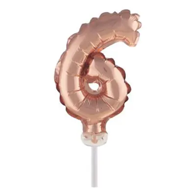 Sifferballong Tårtdekoration Roséguld - Siffra 6