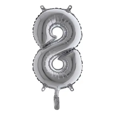 Sifferballong Mini Silver Metallic - Siffra 8