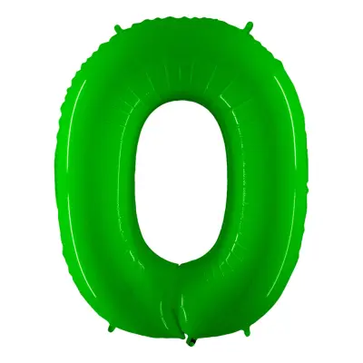 Sifferballong Neon Grön - Siffra 0
