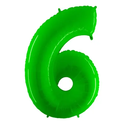 Sifferballong Neon Grön - Siffra 6