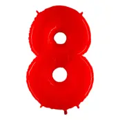 Sifferballong Neon Röd - Siffra 8