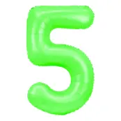 Sifferballong Neongrön - Siffra 5