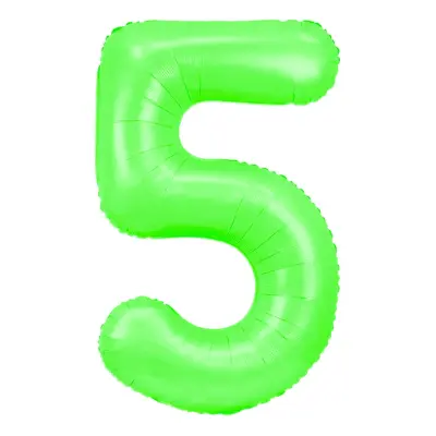 Sifferballong Neongrön - Siffra 5