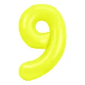 Sifferballong Neongul - Siffra 9