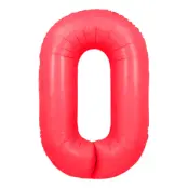 Sifferballong Neonröd - Siffra 0