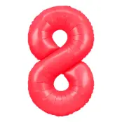 Sifferballong Neonröd - Siffra 8