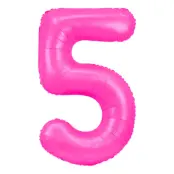 Sifferballong Neonrosa - Siffra 5