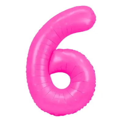 Sifferballong Neonrosa - Siffra 6