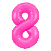 Sifferballong Neonrosa - Siffra 8