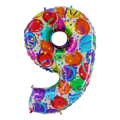 Sifferballong Party Mönster - Siffra 9