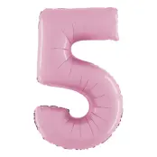 Sifferballong Pastellrosa - Siffra 5
