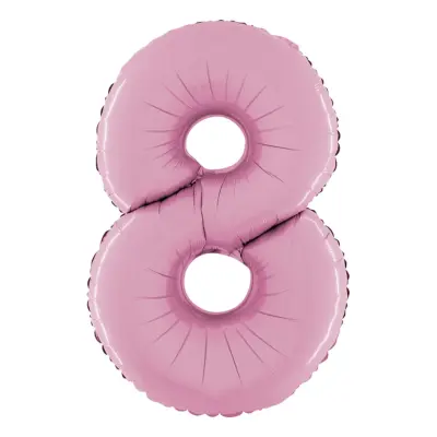 Sifferballong Pastellrosa - Siffra 8