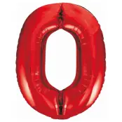 Sifferballong Röd 85cm"0-9"Siffra 0