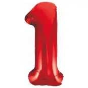 Sifferballong Röd 85cm"0-9"Siffra 1