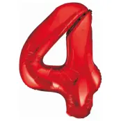 Sifferballong Röd 85cm"0-9"Siffra 4
