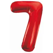 Sifferballong Röd 85cm"0-9"Siffra 7
