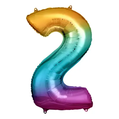 Sifferballong Regnbåge Metallic - Siffra 2