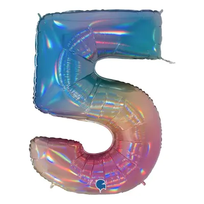 Sifferballong Regnbåge Mönster - Siffra 5
