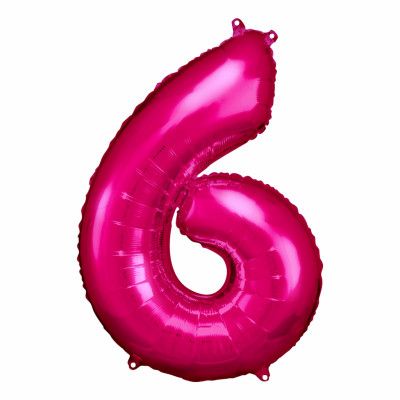 Sifferballong Rosa Metallic - Siffra 6