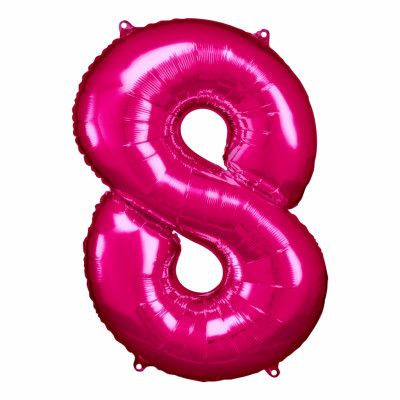 Sifferballong Rosa Metallic - Siffra 8