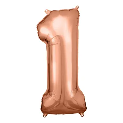 Sifferballong Roséguld Metallic - Siffra 1