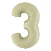 Sifferballong Satin Olive Green - Siffra 3