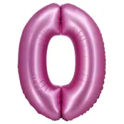 Sifferballong Satin Rosa 76cm"0-9"Siffra 0