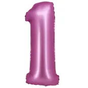 Sifferballong Satin Rosa 76cm"0-9"Siffra 1