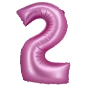 Sifferballong Satin Rosa 76cm"0-9"Siffra 2