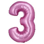 Sifferballong Satin Rosa 76cm"0-9"Siffra 3