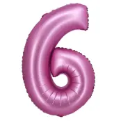 Sifferballong Satin Rosa 76cm"0-9"Siffra 6