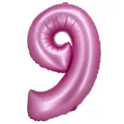 Sifferballong Satin Rosa 76cm"0-9"Siffra 9