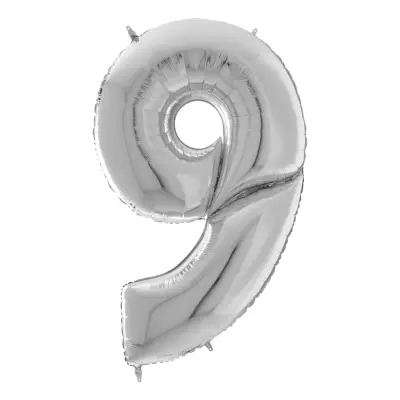 Sifferballong Silver Gigantisk - Siffra 9