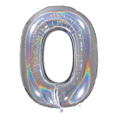 Sifferballong Glitter Silver - Siffra 0