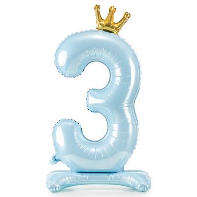 Sifferballong Stående Blå Krona 84cm