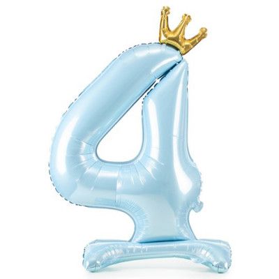 Sifferballong Stående Blå Krona 84cm