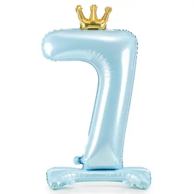 Sifferballong Stående Blå Krona 84cm