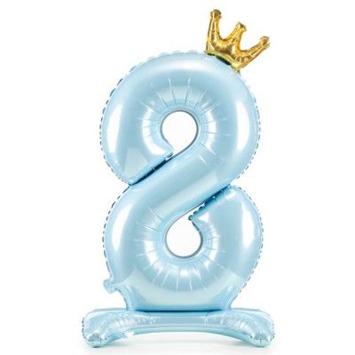 Sifferballong Stående Blå Krona 84cm