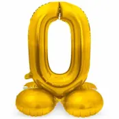 Sifferballong Stående Guld 72 cm"0-9"Siffra 0