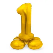 Sifferballong Stående Guld 72 cm"0-9"Siffra 1